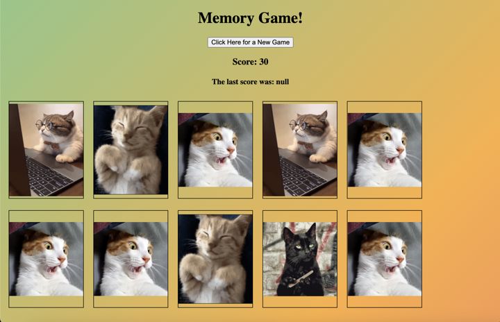 Memory game board